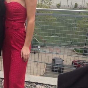 Anthropologie Haley Pink Strapless Jumpsuit Size 0